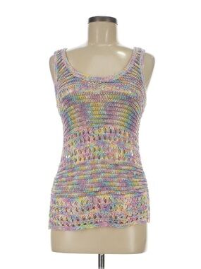 MINKPINK Pastel Multicolor Crochet Tank Top